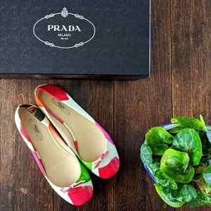 👠 Prada Patent Leather Multicolor Ballet Flats